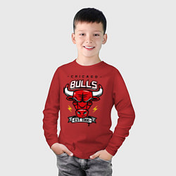 Лонгслив хлопковый детский Chicago Bulls est. 1966, цвет: красный — фото 2