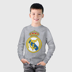 Лонгслив хлопковый детский Real Madrid FC, цвет: меланж — фото 2