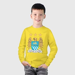Лонгслив хлопковый детский Manchester City FC, цвет: желтый — фото 2