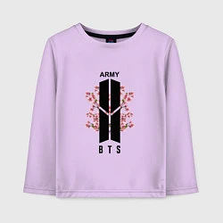 Лонгслив хлопковый детский BTS: Army Sakura, цвет: лаванда