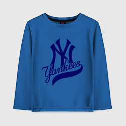 Лонгслив хлопковый детский NY - Yankees, цвет: синий