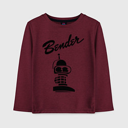 Лонгслив хлопковый детский Bender monochrome, цвет: меланж-бордовый