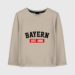 Лонгслив хлопковый детский FC Bayern Est. 1900, цвет: миндальный