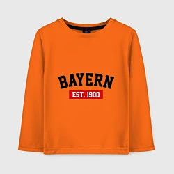 Лонгслив хлопковый детский FC Bayern Est. 1900, цвет: оранжевый
