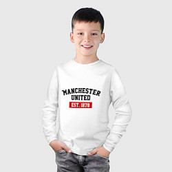 Лонгслив хлопковый детский FC Manchester United Est. 1878, цвет: белый — фото 2