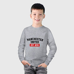 Лонгслив хлопковый детский FC Manchester United Est. 1878, цвет: меланж — фото 2