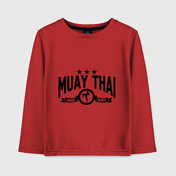 Лонгслив хлопковый детский Muay thai boxing, цвет: красный