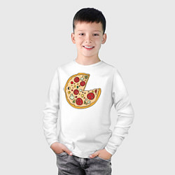 Лонгслив хлопковый детский Пицца парная, цвет: белый — фото 2