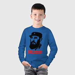 Лонгслив хлопковый детский Fidel Castro, цвет: синий — фото 2