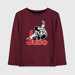Лонгслив хлопковый детский Judo Master, цвет: меланж-бордовый