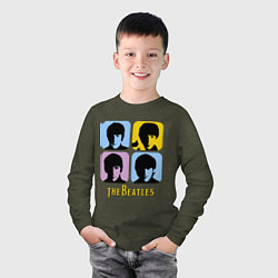 Лонгслив хлопковый детский The Beatles: pop-art, цвет: меланж-хаки — фото 2