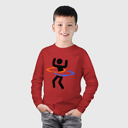 Лонгслив хлопковый детский Portal Рoops, цвет: красный — фото 2