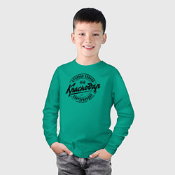 Лонгслив хлопковый детский Краснодар: столица Кубани, цвет: зеленый — фото 2