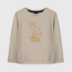 Лонгслив хлопковый детский OVO Owl, цвет: миндальный