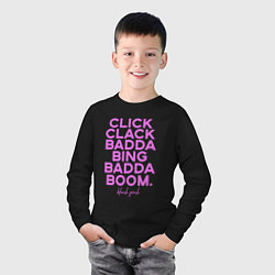 Лонгслив хлопковый детский Click Clack Black Pink, цвет: черный — фото 2