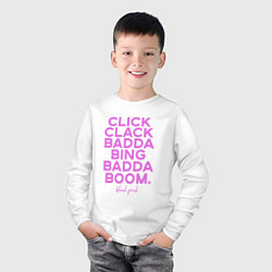 Лонгслив хлопковый детский Click Clack Black Pink, цвет: белый — фото 2