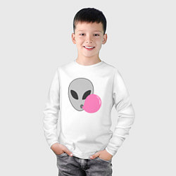 Лонгслив хлопковый детский Инопланетная жвачка, цвет: белый — фото 2