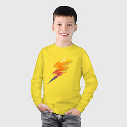 Лонгслив хлопковый детский Навстречу закату, цвет: желтый — фото 2