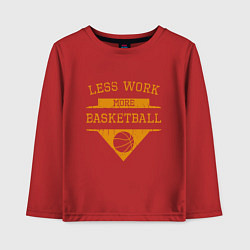 Лонгслив хлопковый детский Less work more Basketball, цвет: красный