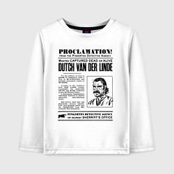 Лонгслив хлопковый детский RDR II: Proclamation, цвет: белый