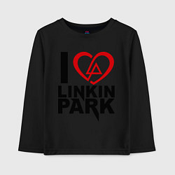 Лонгслив хлопковый детский I love Linkin Park, цвет: черный