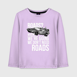 Лонгслив хлопковый детский We don't need roads, цвет: лаванда