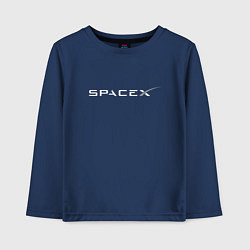 Лонгслив хлопковый детский SpaceX, цвет: тёмно-синий