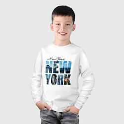 Лонгслив хлопковый детский White New York, цвет: белый — фото 2