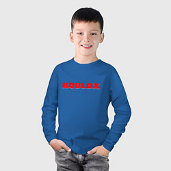 Лонгслив хлопковый детский Roblox Logo, цвет: синий — фото 2
