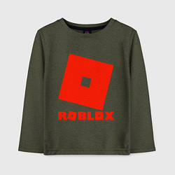 Лонгслив хлопковый детский Roblox Logo, цвет: меланж-хаки