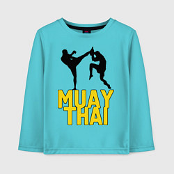 Лонгслив хлопковый детский Muay Thai, цвет: бирюзовый