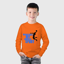 Лонгслив хлопковый детский Basketball - my favorite, цвет: оранжевый — фото 2