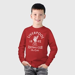 Лонгслив хлопковый детский Liverpool: Football Club, цвет: красный — фото 2