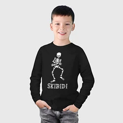 Лонгслив хлопковый детский Little Big: Skibidi, цвет: черный — фото 2