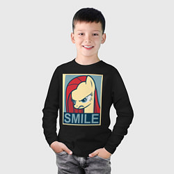 Лонгслив хлопковый детский MLP: Smile, цвет: черный — фото 2