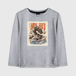 Лонгслив хлопковый детский Суши дракон, цвет: меланж