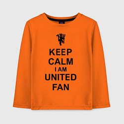 Лонгслив хлопковый детский Keep Calm & United fan, цвет: оранжевый