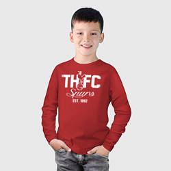 Лонгслив хлопковый детский THFC Est 1882, цвет: красный — фото 2