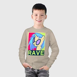Лонгслив хлопковый детский DJ Pon-3 RAVE, цвет: миндальный — фото 2