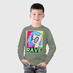 Лонгслив хлопковый детский DJ Pon-3 RAVE, цвет: авокадо — фото 2