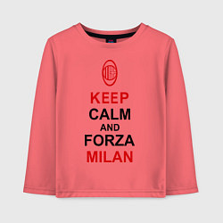 Лонгслив хлопковый детский Keep Calm & Forza Milan, цвет: коралловый