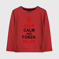 Лонгслив хлопковый детский Keep Calm & Forza Milan, цвет: красный