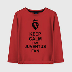 Лонгслив хлопковый детский Keep Calm & Juventus fan, цвет: красный