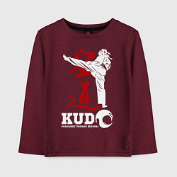 Лонгслив хлопковый детский Kudo, цвет: меланж-бордовый