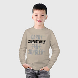 Лонгслив хлопковый детский Support only, цвет: миндальный — фото 2