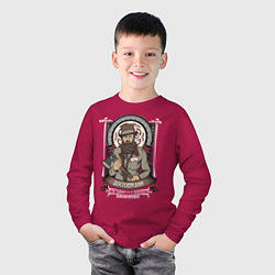 Лонгслив хлопковый детский Достоевский Федор, цвет: маджента — фото 2