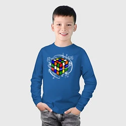 Лонгслив хлопковый детский Кубик Рубика, цвет: синий — фото 2