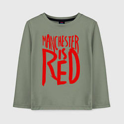 Лонгслив хлопковый детский Manchester is Red, цвет: авокадо