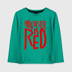 Лонгслив хлопковый детский Manchester is Red, цвет: зеленый