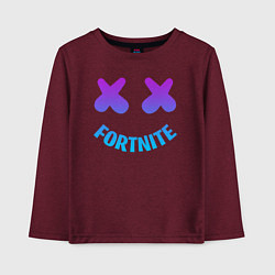 Лонгслив хлопковый детский FORTNITE x MARSHMELLO, цвет: меланж-бордовый